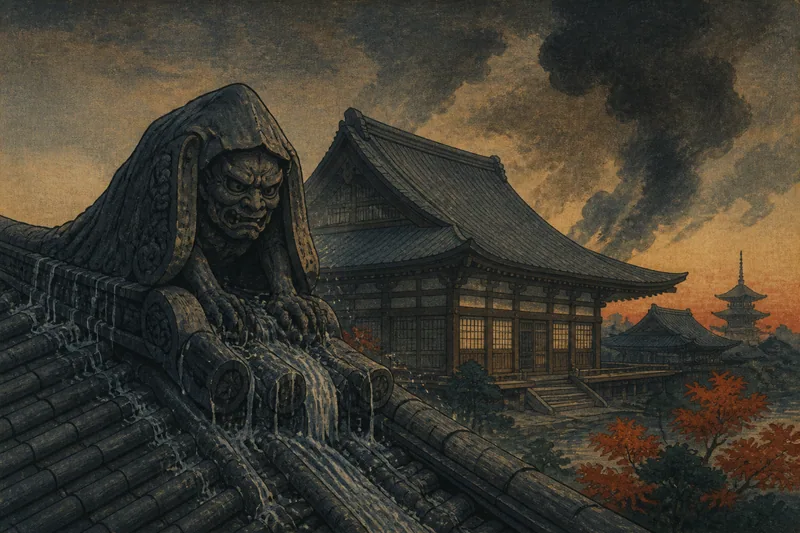 天徳寺の水吐く鬼瓦のイメージ挿絵