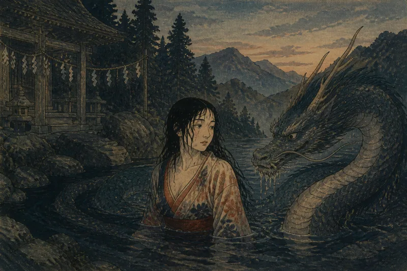 釜石の淵の主に嫁いだ娘のイメージ挿絵