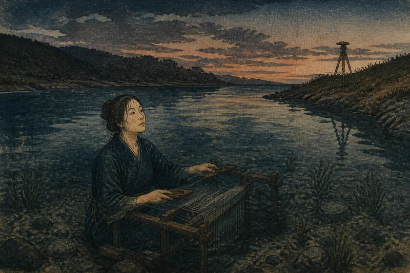 新澪池の機織り女のイメージ挿絵