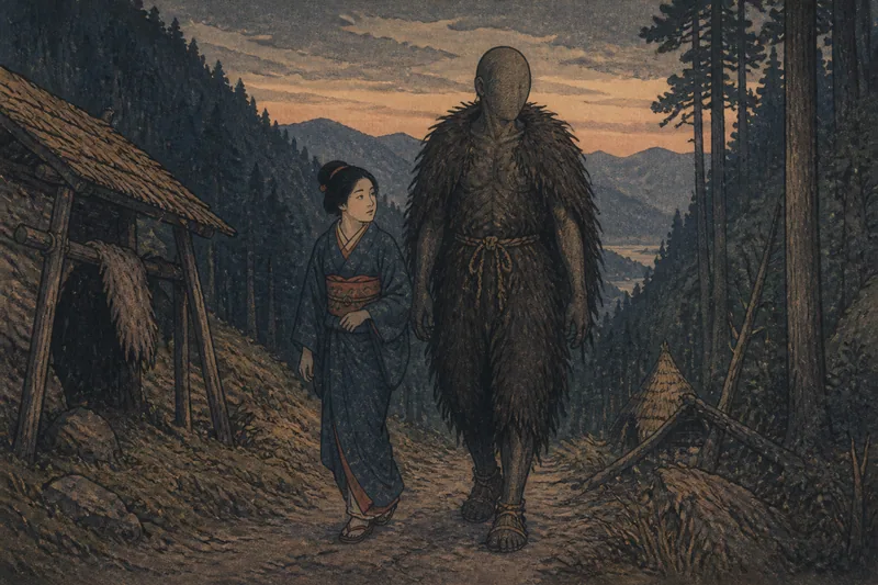 遠野の六角牛山の異界婚のイメージ挿絵