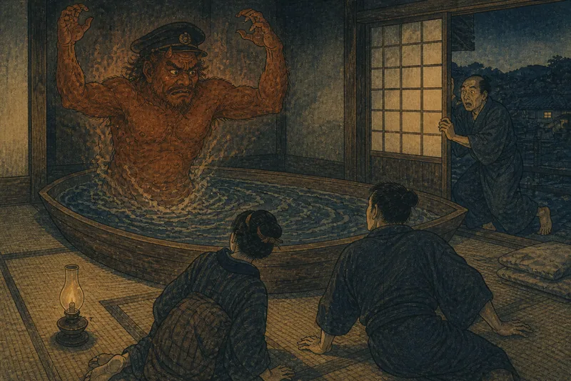 輪島の蛇池に現れる怨霊のイメージ挿絵