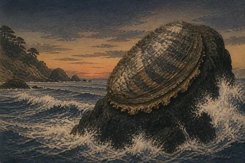 海女と若者を沈めた大鮑のイメージ挿絵