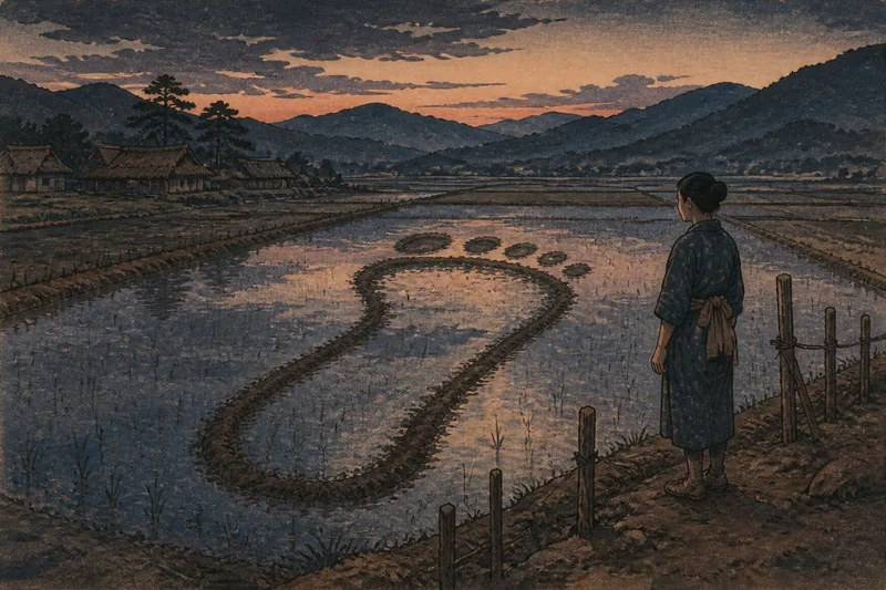大人の足跡だといわれる田のイメージ挿絵
