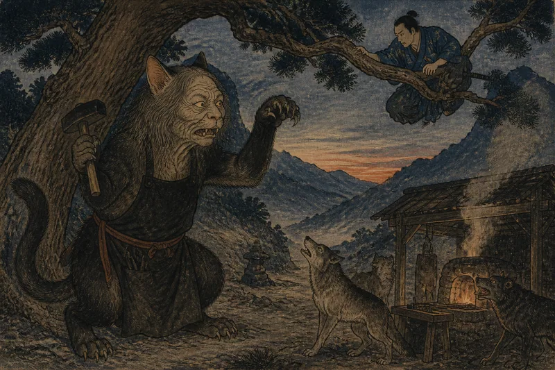 狼ヶ番場の化け猫のイメージ挿絵