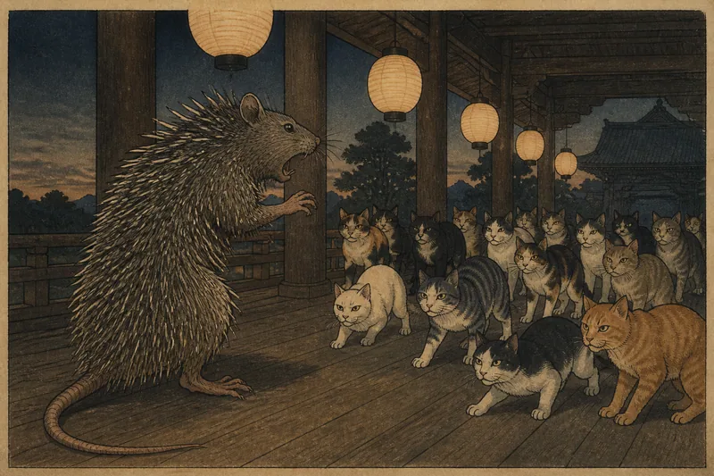 寺に棲みついた大鼠のイメージ挿絵