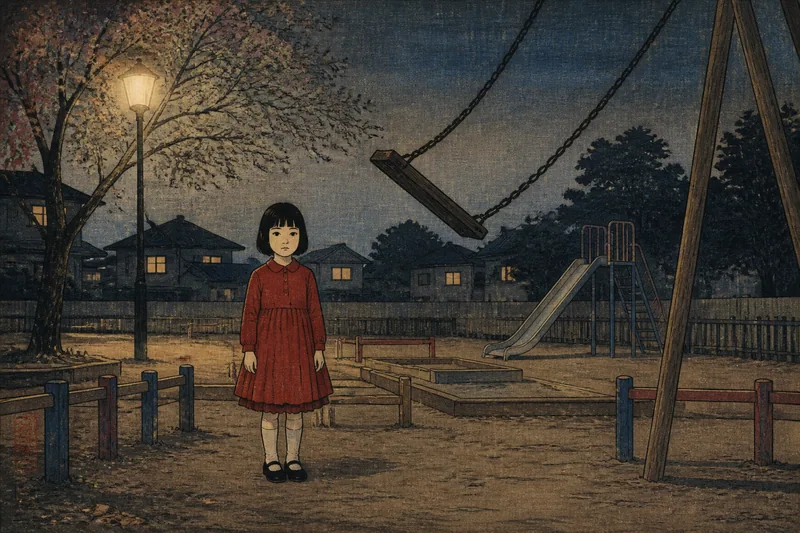 大財児童公園の赤い服の少女のイメージ挿絵