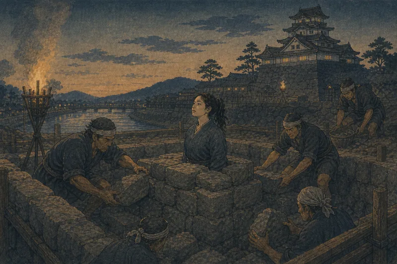 大洲城の人柱伝説のイメージ挿絵