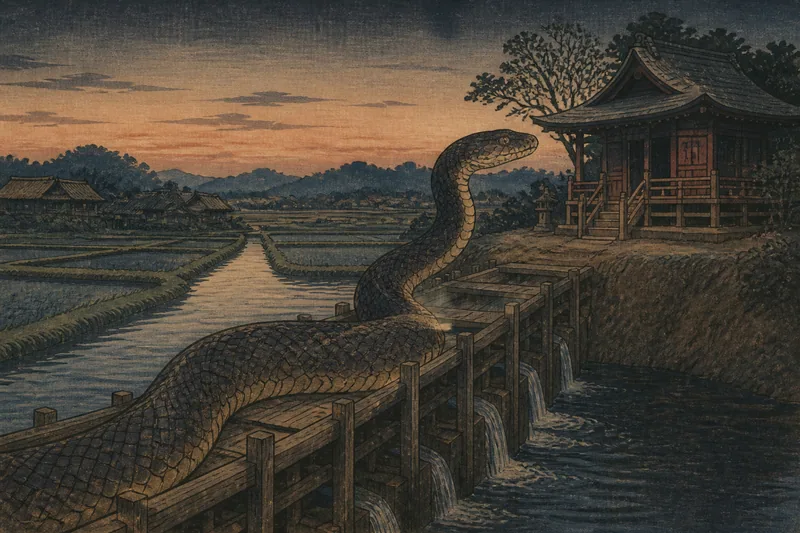 丸山堰の大蛇のイメージ挿絵