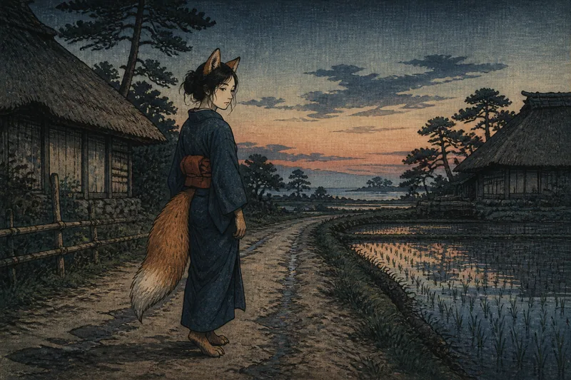 東松島のおさん狐の女化けのイメージ挿絵