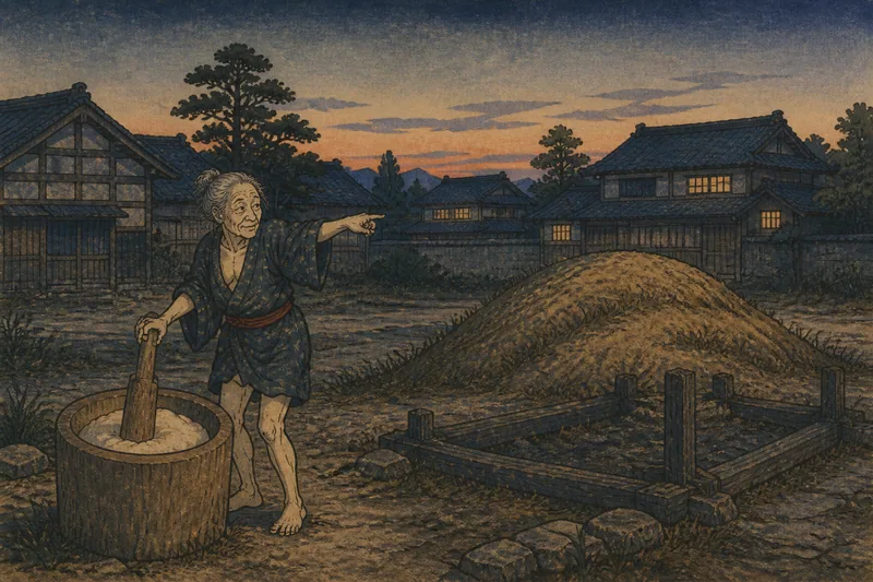 松山市のお塚さん餅配りのイメージ挿絵