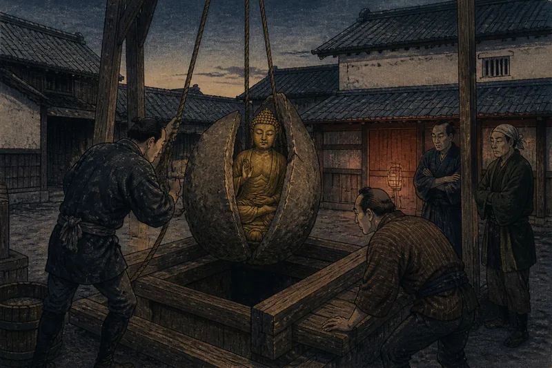 井戸から出た黄金仏のイメージ挿絵