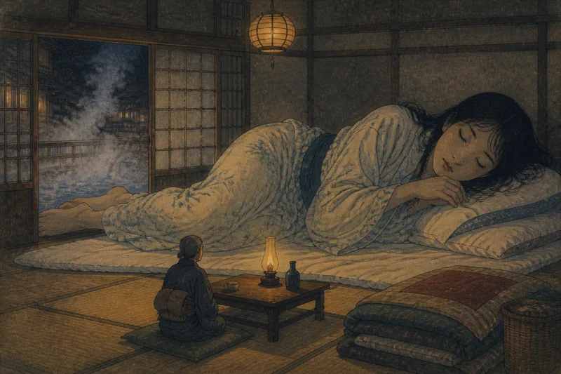 老女の寝姿のイメージ挿絵