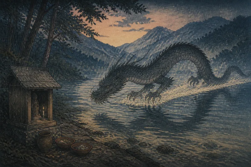 権現池の竜のイメージ挿絵