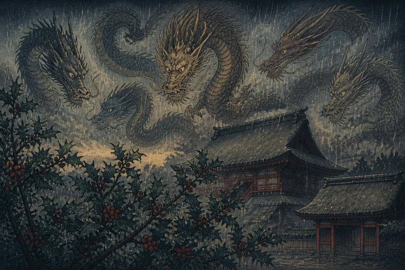 柊に姿を現す龍のイメージ挿絵