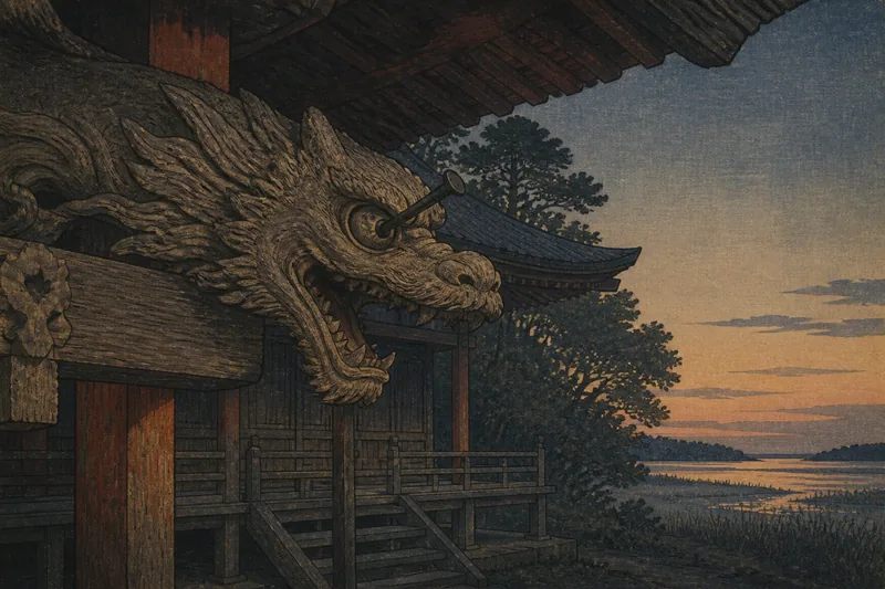 浄光寺の彫刻の竜と釘のイメージ挿絵