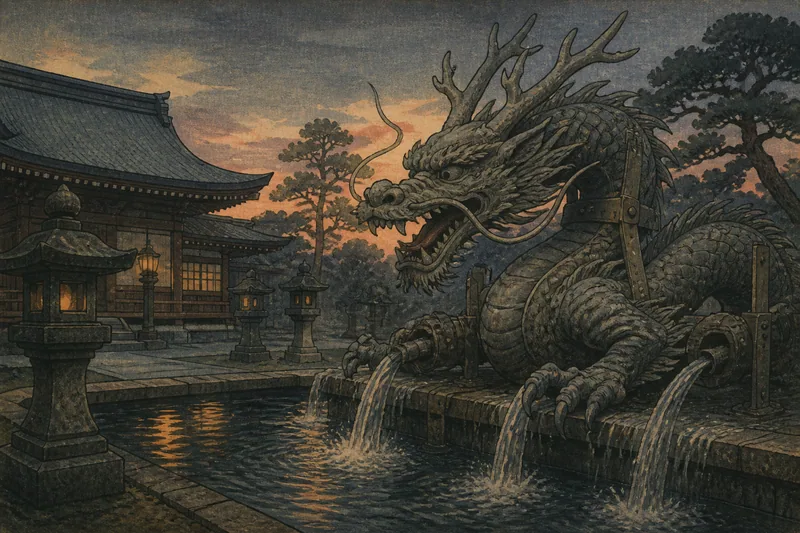 みやこ町の動く竜の彫刻のイメージ挿絵