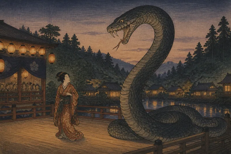 竜の池の大蛇のイメージ挿絵