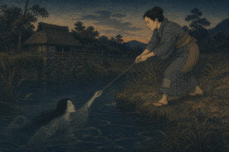 竜ヶ池の人身御供のイメージ挿絵