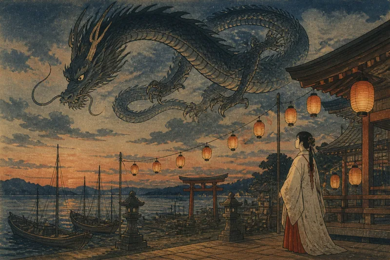 龍郷の天女を祀る龍宮のイメージ挿絵