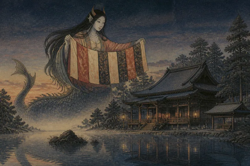 糸魚川の読経で昇天する竜女のイメージ挿絵