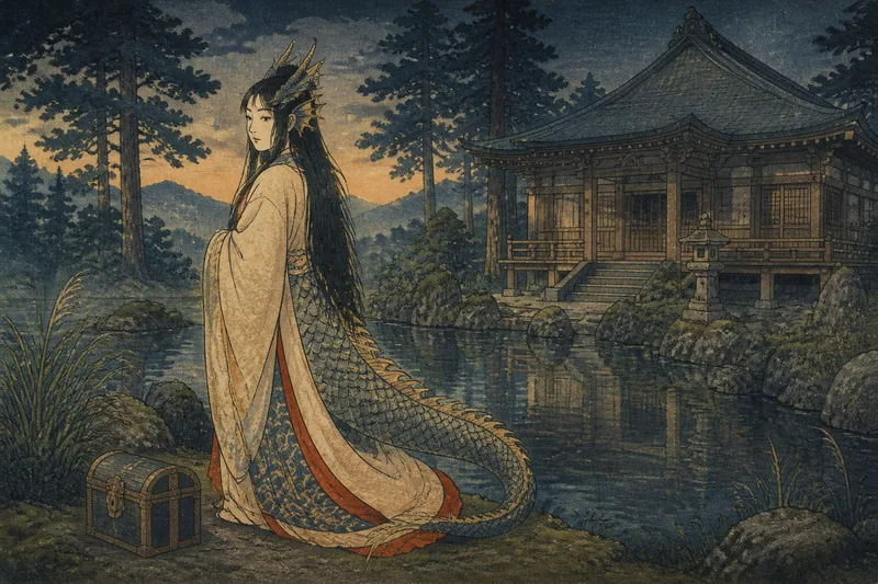 鶴岡の女神となった竜王のイメージ挿絵