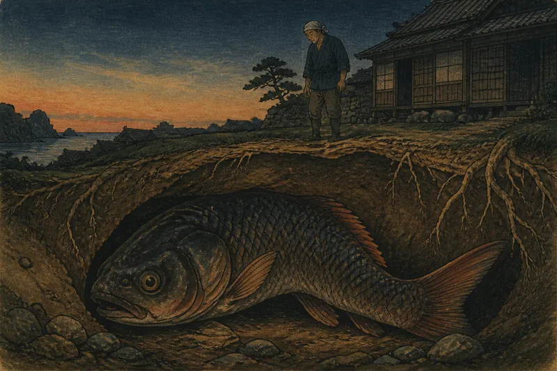 伊豆市の地中の大魚のイメージ挿絵