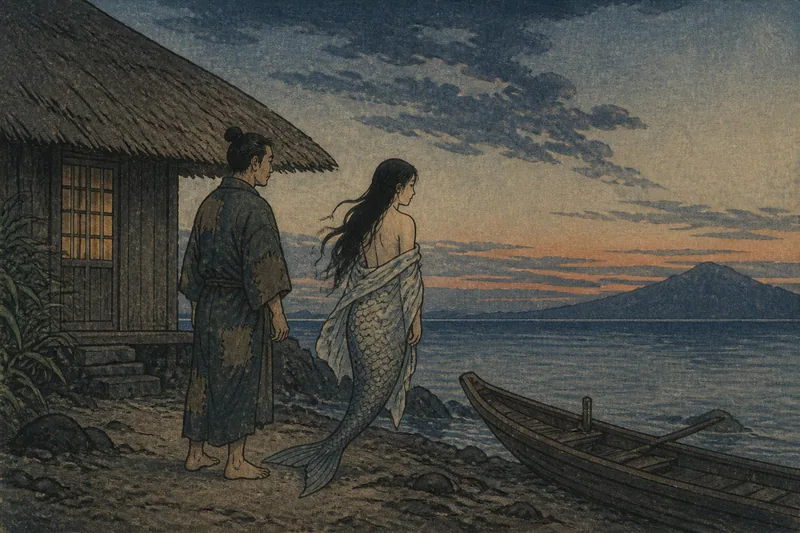 喜界町の魚の妻に去られた男のイメージ挿絵