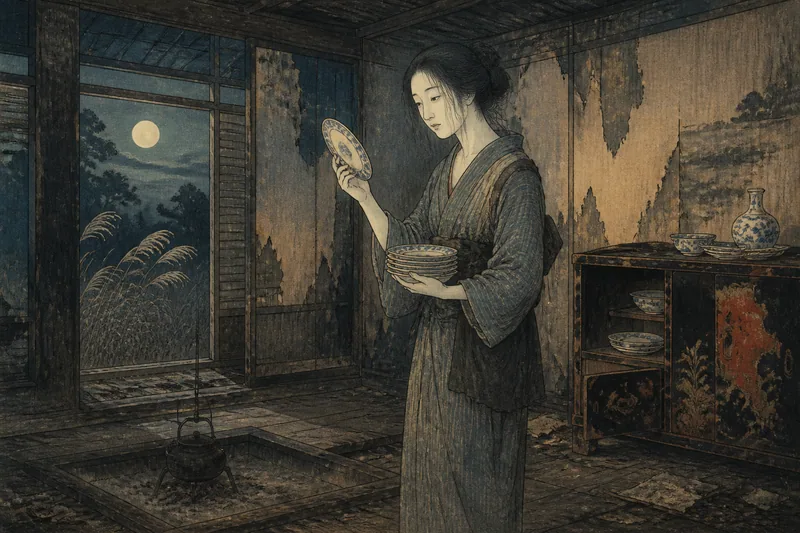 仙台の皿を数える女中のイメージ挿絵