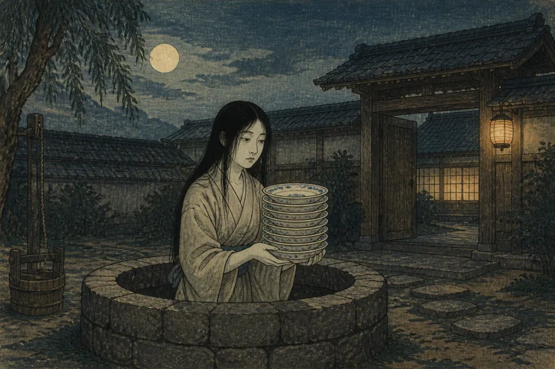 お菊の皿を数える井戸のイメージ挿絵