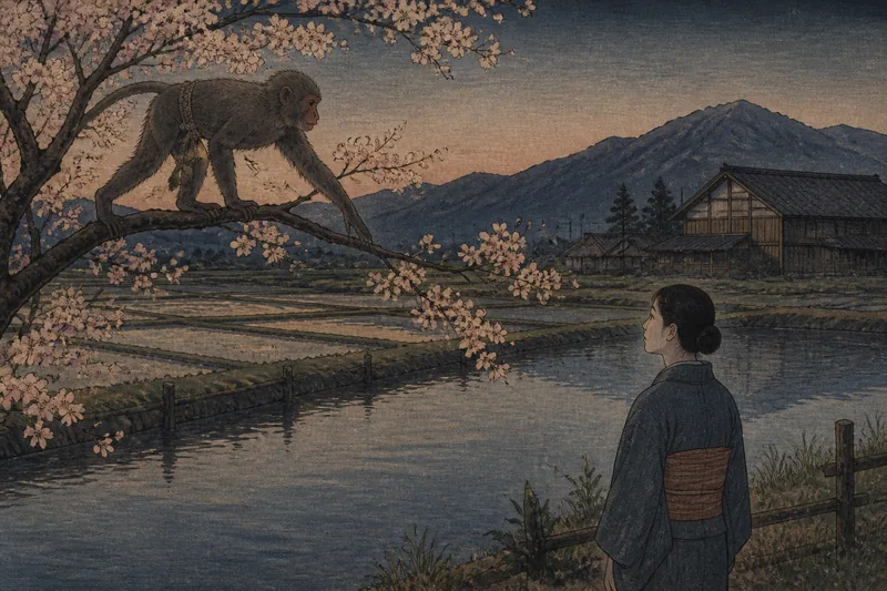 喜多方の猿婿退治のイメージ挿絵
