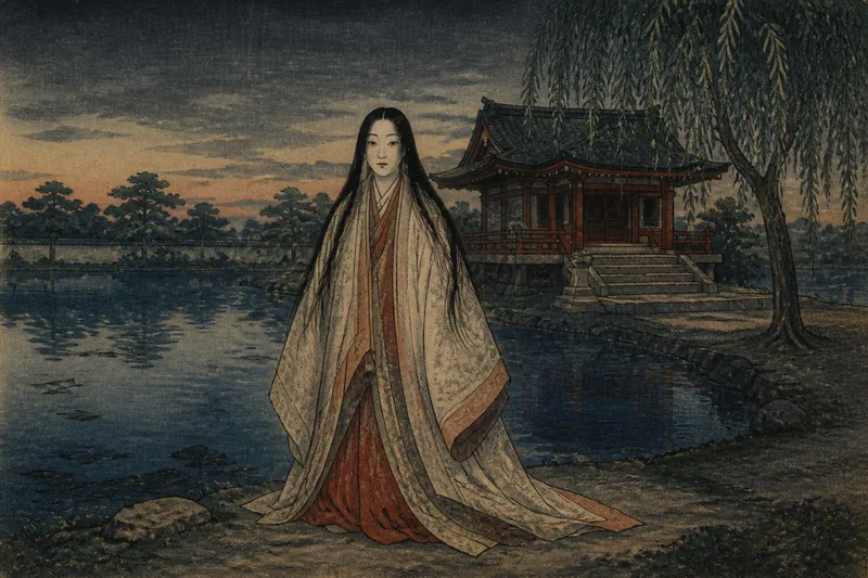 猿沢池の采女伝説のイメージ挿絵