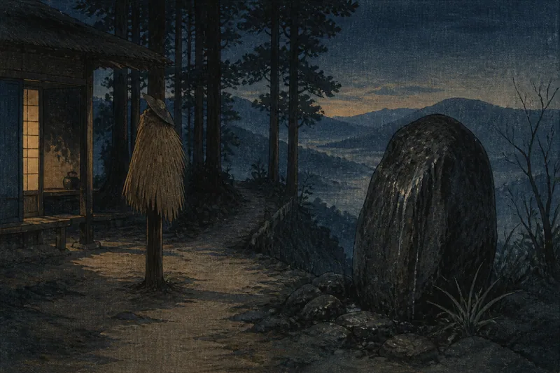 小夜の中山の夜泣き石のイメージ挿絵