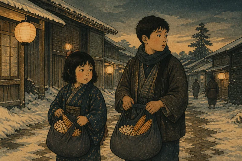 檜枝岐の節分豆もらいのイメージ挿絵