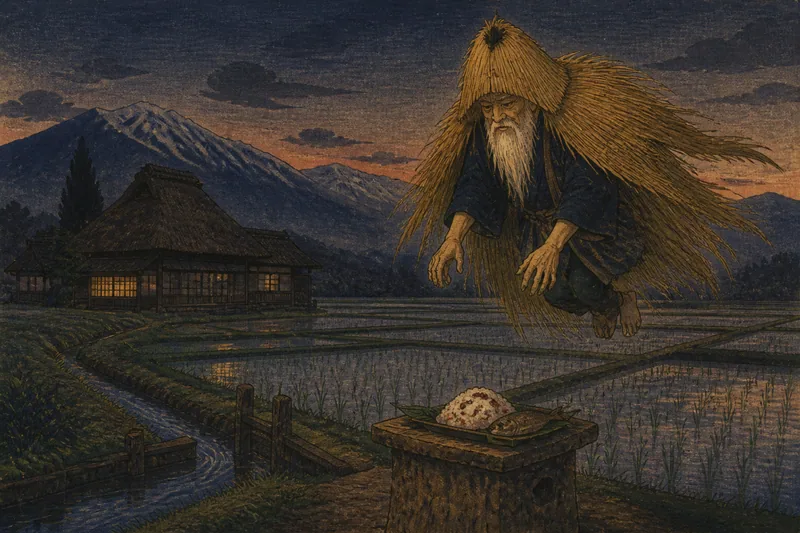 南魚沼の大食い田の神のイメージ挿絵