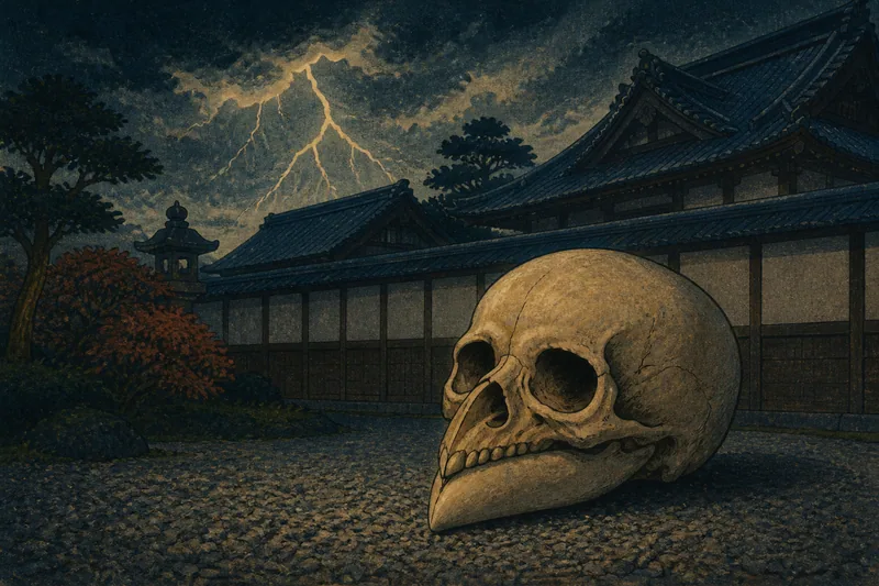 吹上御殿に落ちたしゃれこうべのイメージ挿絵