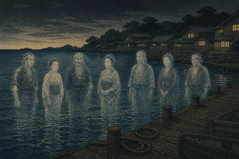 上島の七人ミサキの水死祟りのイメージ挿絵