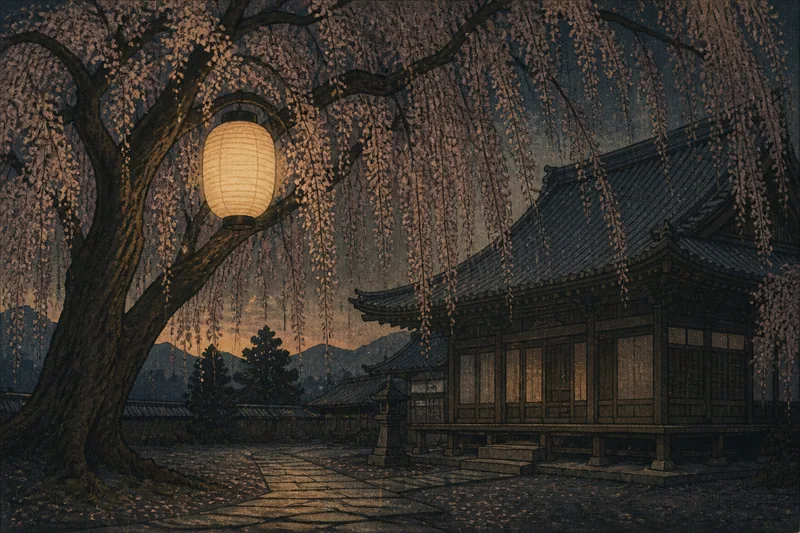 東漸寺のしだれ桜のイメージ挿絵