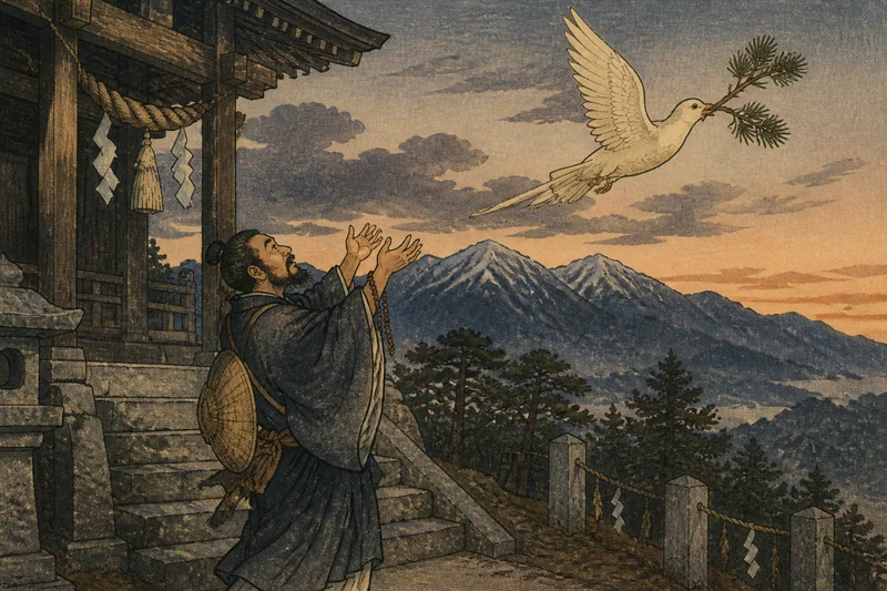茅野の神鳥返しと行者蘇生のイメージ挿絵