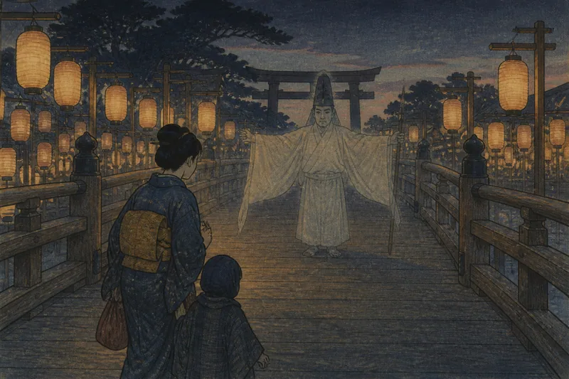 深川八幡の落橋を免れた母子のイメージ挿絵