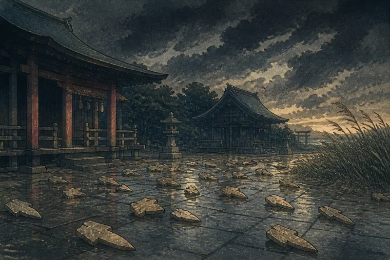 酒田の神軍に降る石の矢根のイメージ挿絵