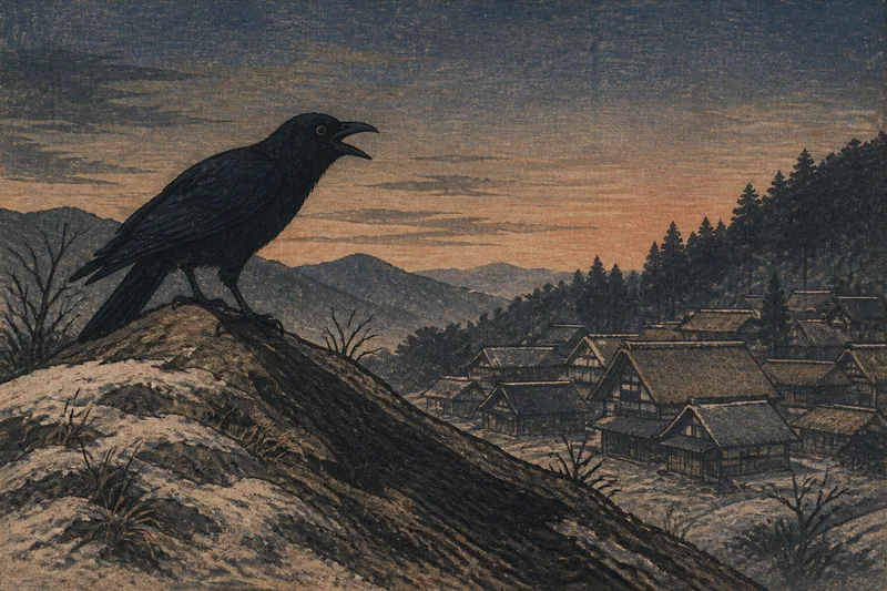 カラス鳴きの死の予兆のイメージ挿絵