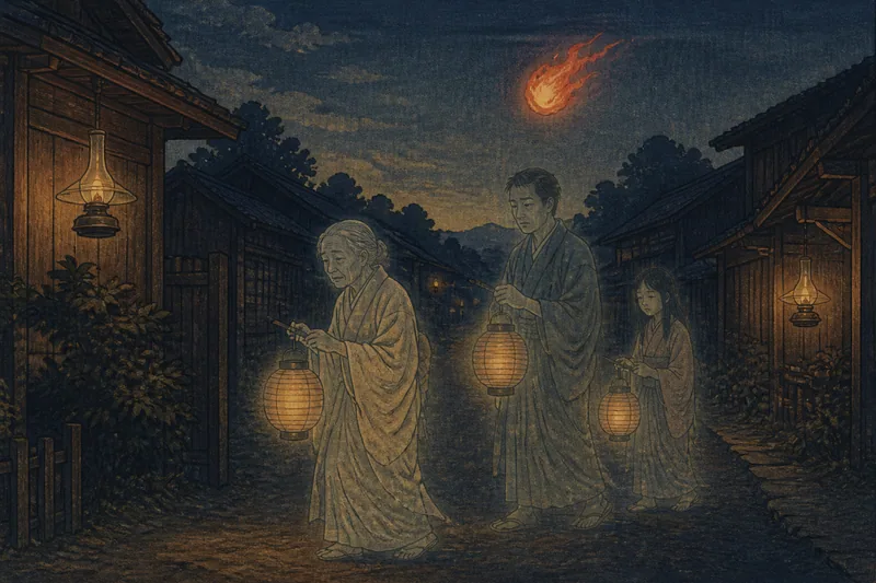 龍郷の死を告げる幻の葬列のイメージ挿絵