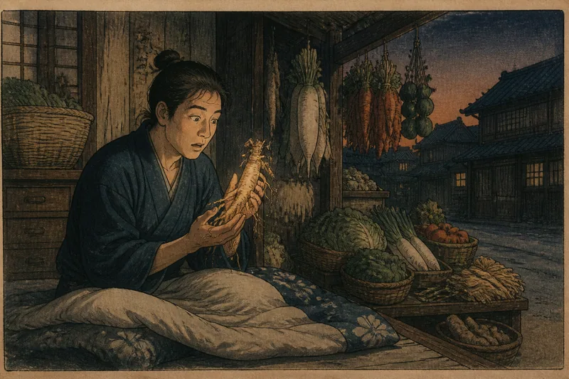 八百屋の人参で治った孝行息子のイメージ挿絵