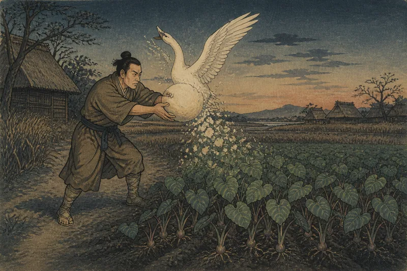 行橋の白鳥から餅と芋草のイメージ挿絵