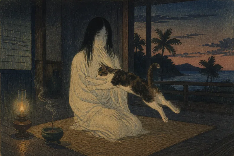 南種子町の猫に妨げられた死者のイメージ挿絵