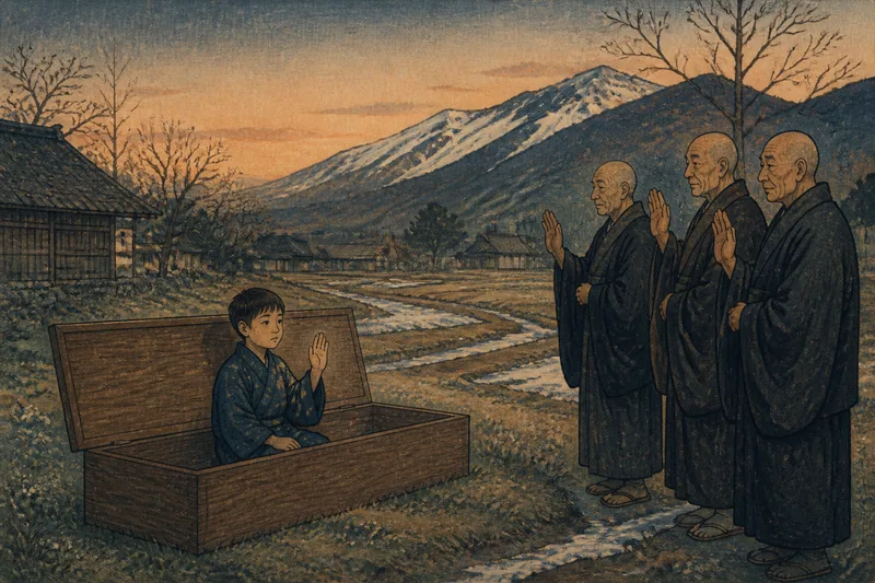 勝山の野原から戻った子のイメージ挿絵
