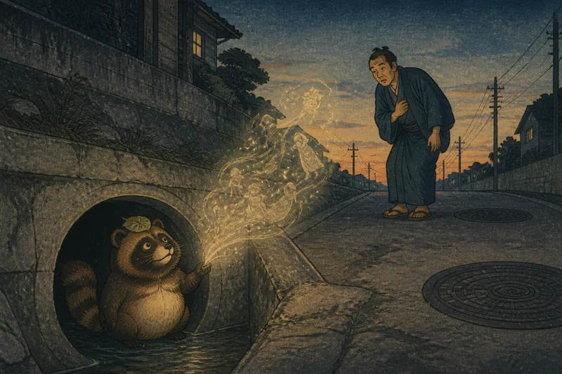 水道の狸のイメージ挿絵