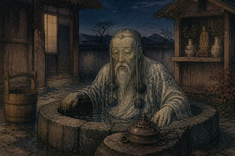 唐津の井戸の金物と水神のイメージ挿絵