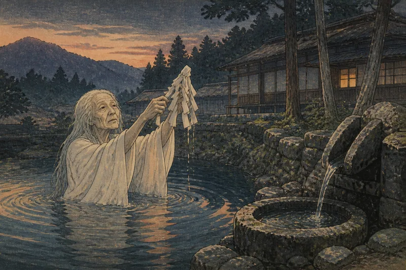 庄原の水神が宿る飲み池のイメージ挿絵
