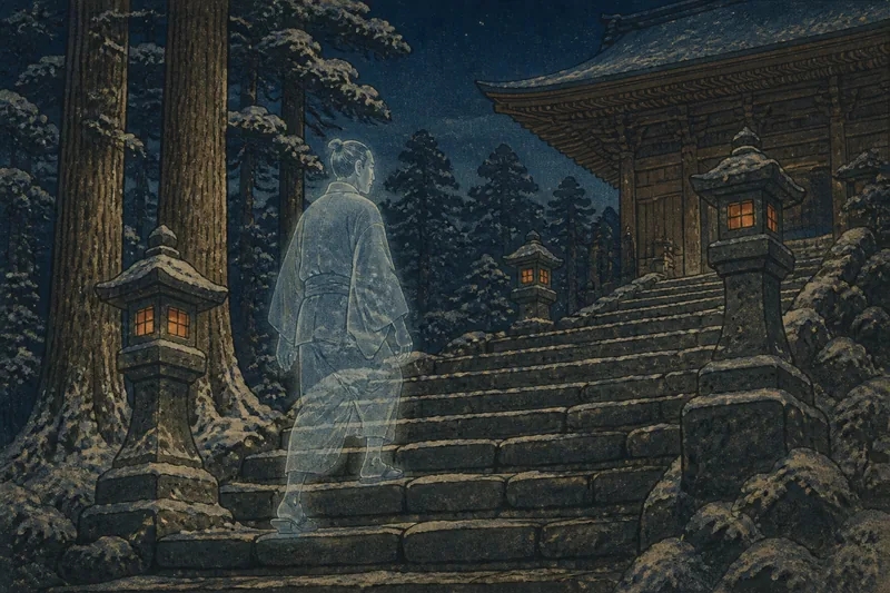 柏崎市の寺へ登る魂の足音のイメージ挿絵